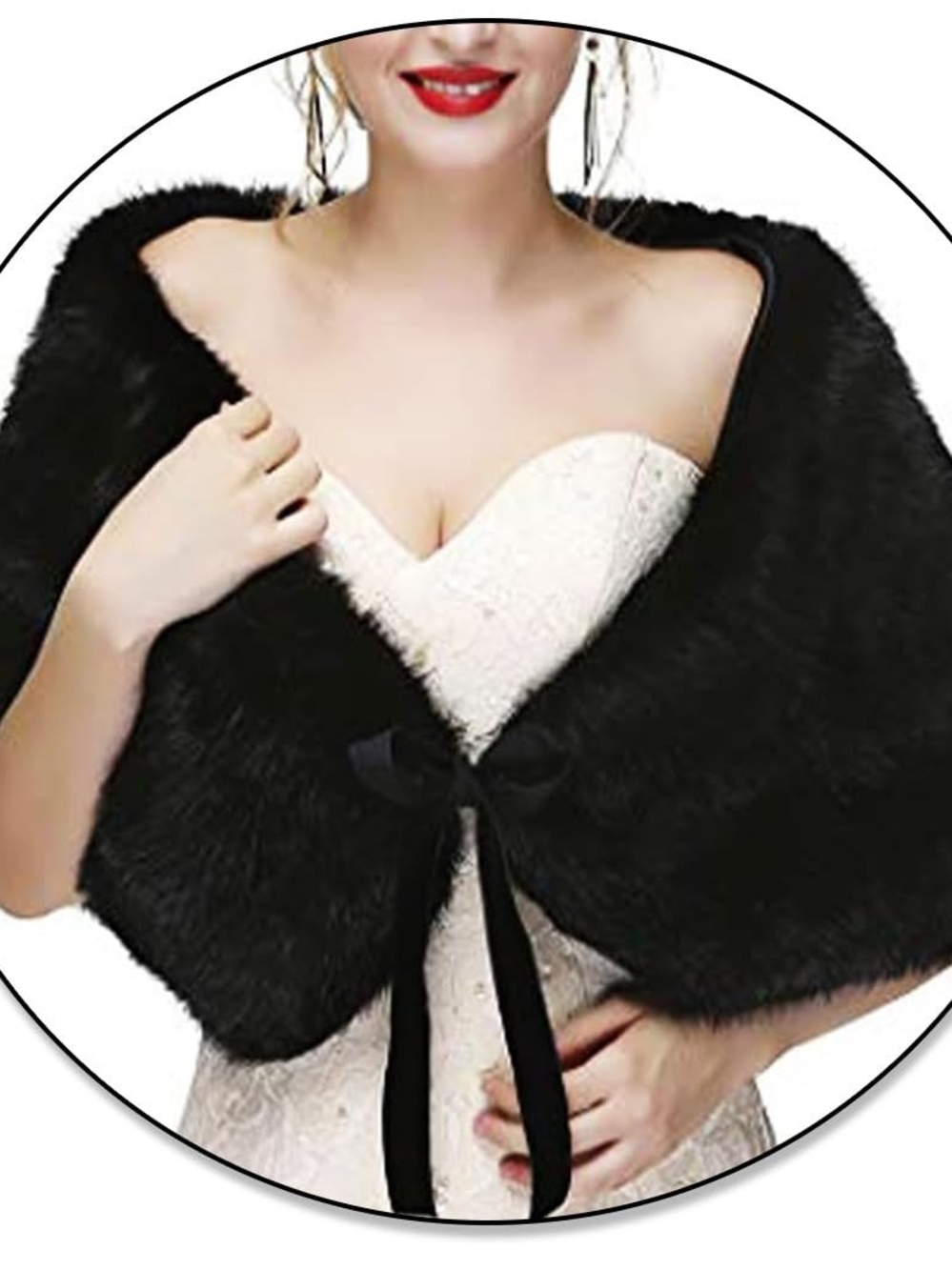 Bridal Faux Fur Shawl Wrap Wedding Stole Shrug Winter Evening Shoulder Shawls